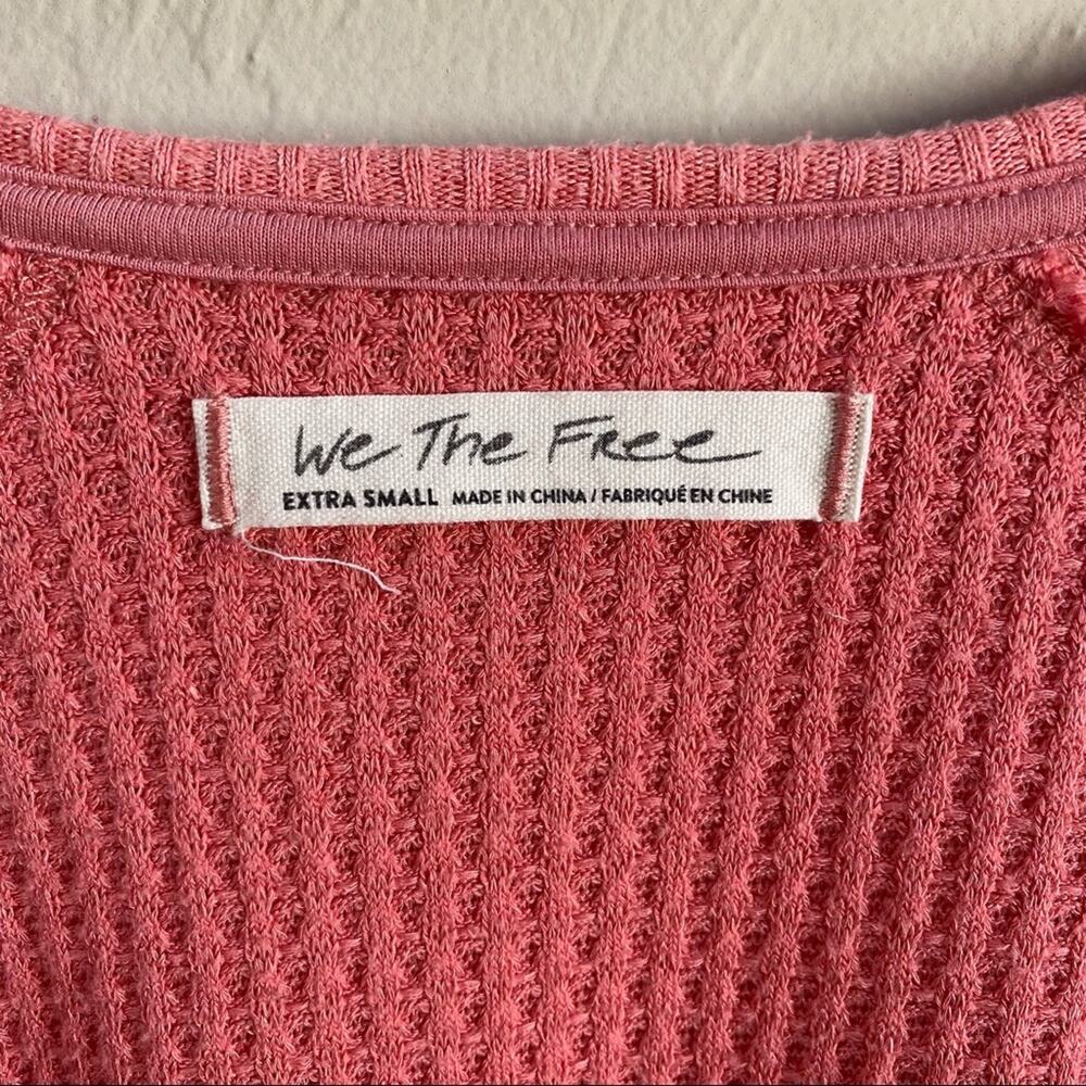 Free People Santa Clara Pink Thermal Long Sleeve Top - Picture 3 of 7